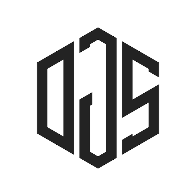 Design du logo DJS Lettres initiales Logo du monogramme DJS en utilisant la forme d'hexagone