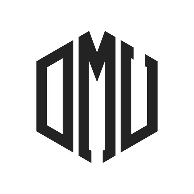 Design du logo DMU Lettres initiales Logo du monogramme DMU en utilisant la forme d'hexagone