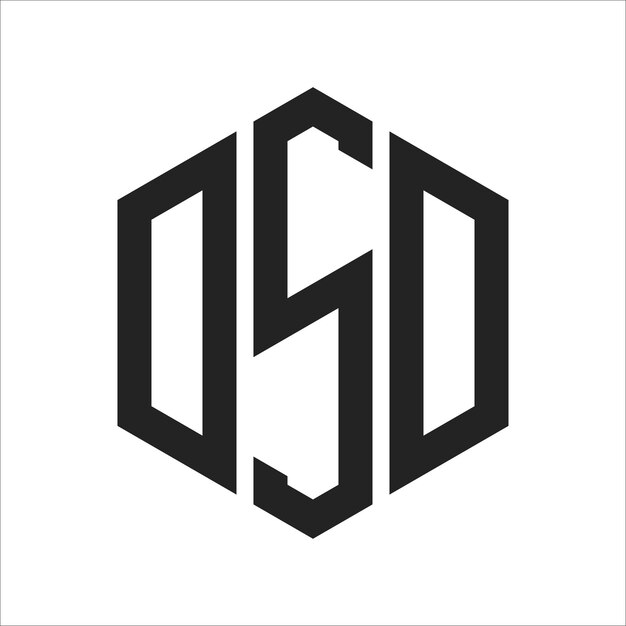 Design du logo DSD Lettres initiales Logo du monogramme DSD en utilisant la forme d'hexagone