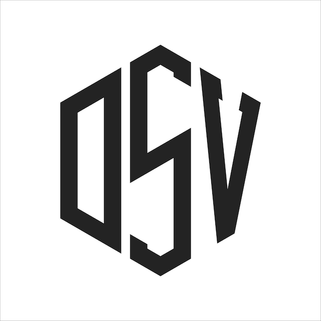 Design du logo DSV Lettres initiales Monogramme DSV Logo en forme d'hexagone