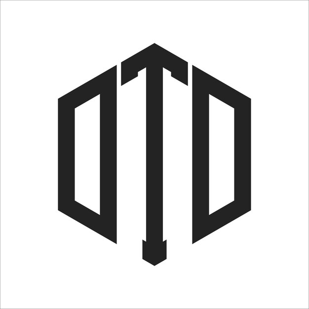 Design du logo DTD Lettres initiales Logo du monogramme DTD en utilisant la forme d'hexagone