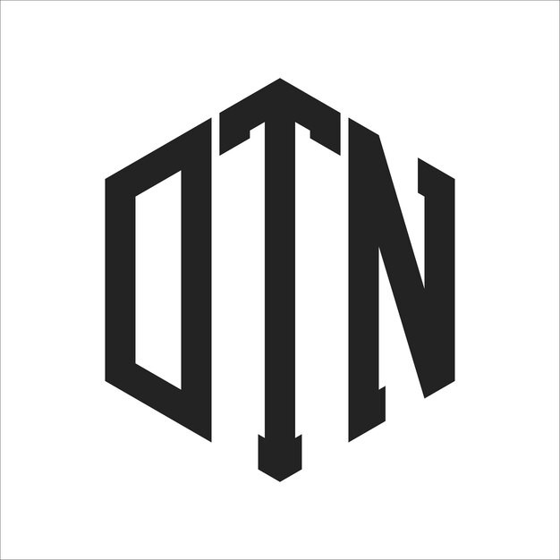 Design du logo DTN Lettres initiales Logo du monogramme DTN en forme d'hexagone