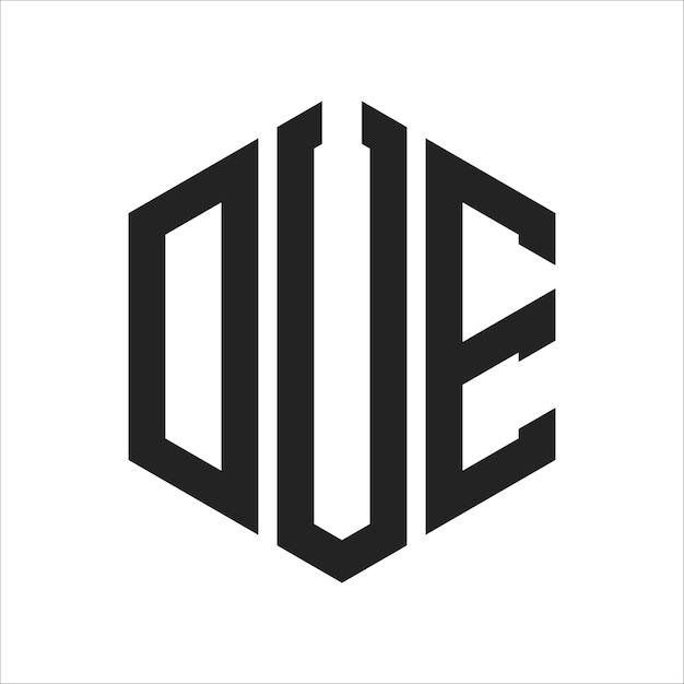 Design du logo DUE Lettres initiales Le logo du monogramme DUE en forme d'hexagone