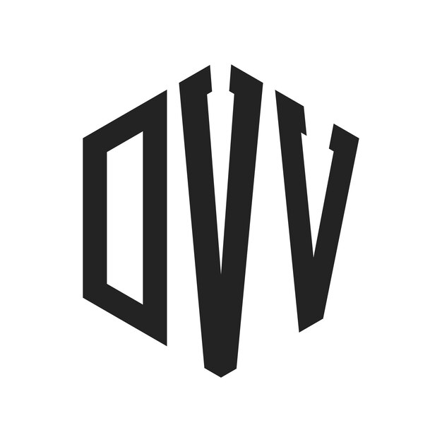 Design du logo DVV Lettres initiales Monogramme DVV Logo en forme d'hexagone