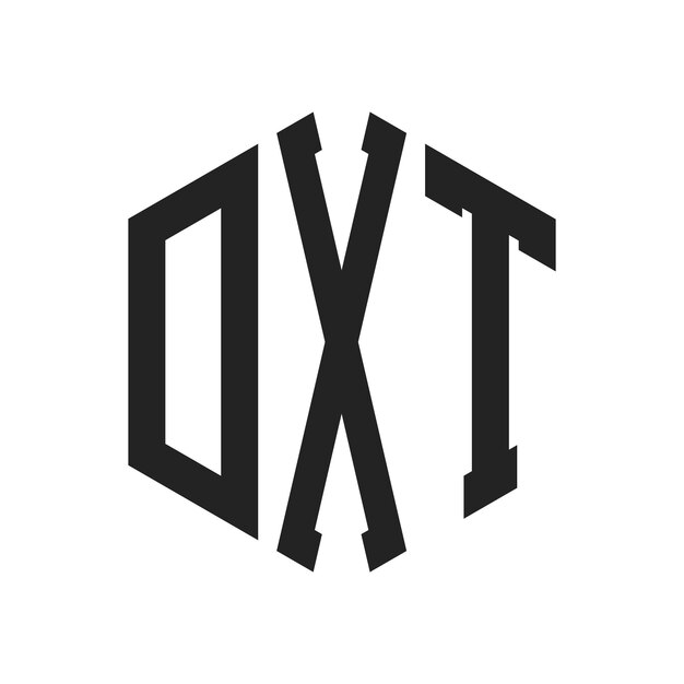 Design du logo DXT Lettres initiales Logo du monogramme DXT en utilisant la forme d'hexagone