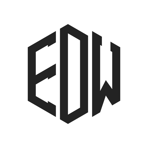 Design du logo EDW Lettres initiales Le logo du monogramme EDW en utilisant la forme d'hexagone
