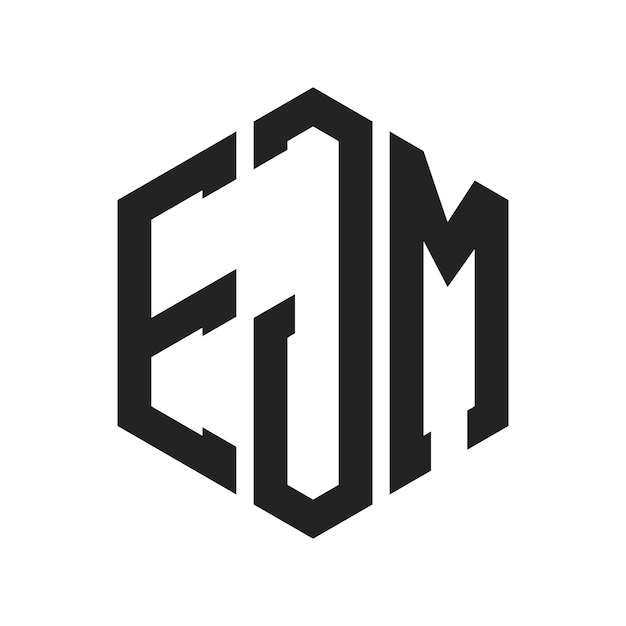 Design du logo EJM Lettres initiales Logo du monogramme EJM en utilisant la forme d'hexagone