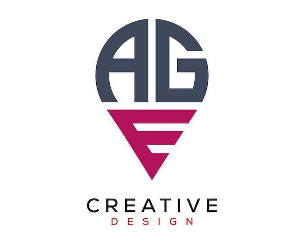 Design du logo de l'emplacement de la forme de la lettre AGE