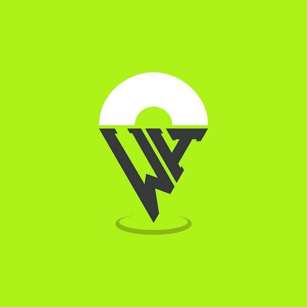 Design du logo de l'emplacement de la lettre WH Initiales modernes Logo de l'épingle WH pour les applications de cartes de navigation et les entreprises basées sur la localisation