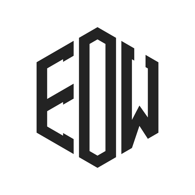 Design du logo EOW Lettres initiales Logo du monogramme EOW en forme d'hexagone
