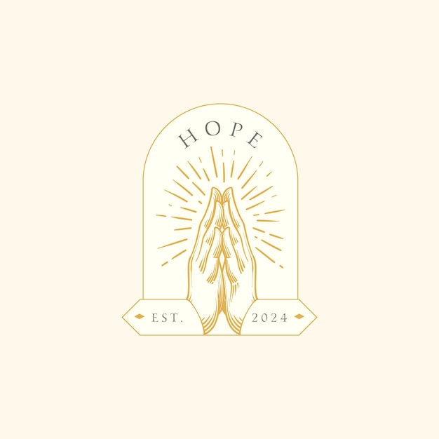 Vecteur design du logo de l'espoir dessiné à la main
