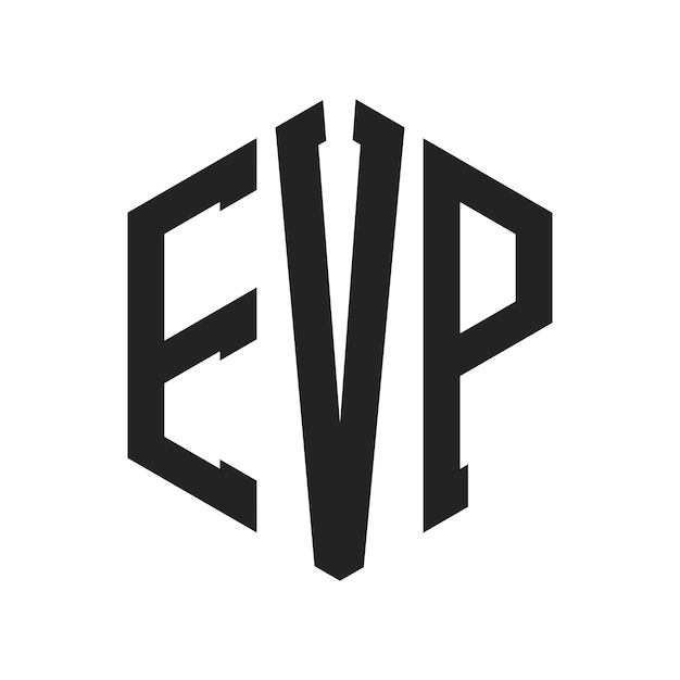Design du logo EVP Lettres initiales Monogramme EVP Logo en utilisant la forme d'hexagone