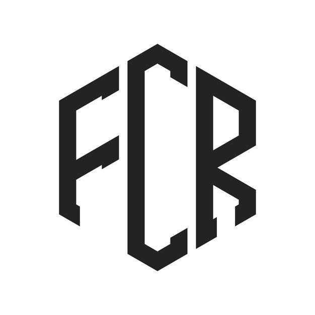 Design du logo FCR Lettres initiales FCR Monogramme Logo en forme d'hexagone