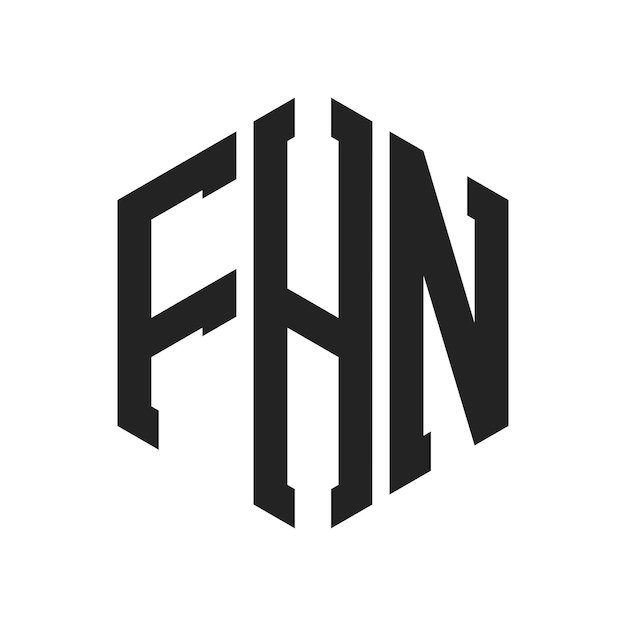 Design du logo FHN Initiale FHN Monogramme Logo en forme d'hexagone