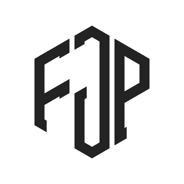 Design du logo FJP Lettres initiales Logo du monogramme FJP en utilisant la forme d'hexagone