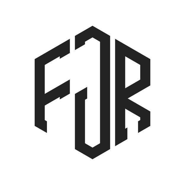 Design du logo FJR Lettres initiales Logo du monogramme FJR en forme d'hexagone