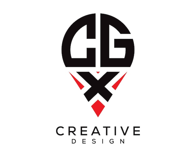 Design du logo de la forme de la lettre CGX