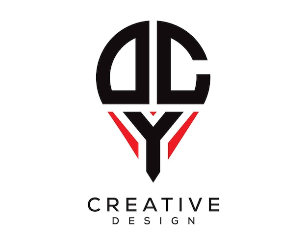Design du logo de la forme de la lettre DCY