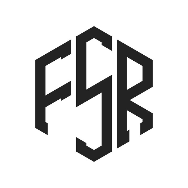 Design du logo FSR Lettres initiales Monogramme FSR Logo en forme d'hexagone