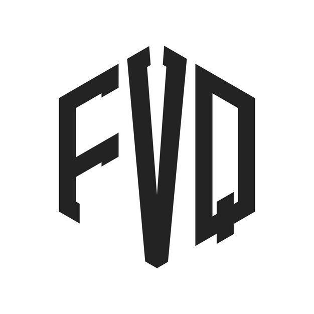 Design du logo FVQ Lettres initiales FVQ Monogramme Logo en forme d'hexagone