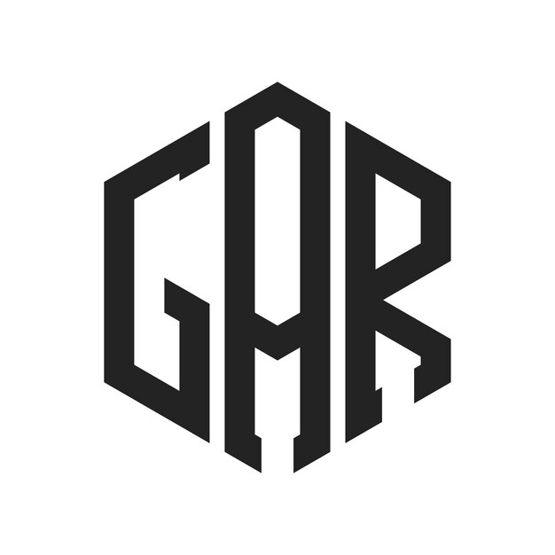 Design du logo GAR Lettres initiales GAR Monogramme Logo en forme d'hexagone