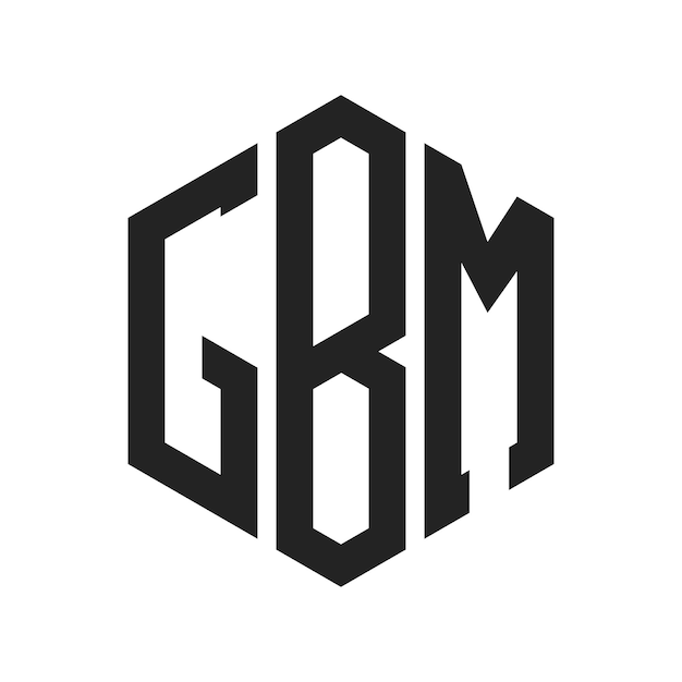 Design du logo GBM Lettres initiales Logo du monogramme GBM en forme d'hexagone