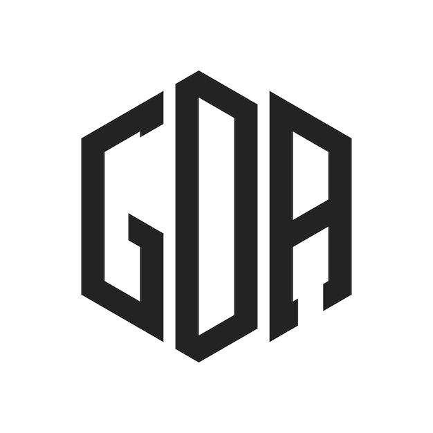 Design du logo GDA Lettres initiales Logo du monogramme GDA en utilisant la forme d'hexagone