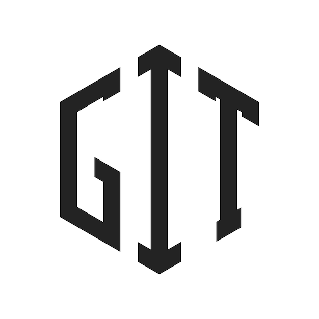 Design du logo GIT Lettres initiales Logo du monogramme GIT en utilisant la forme d'hexagone