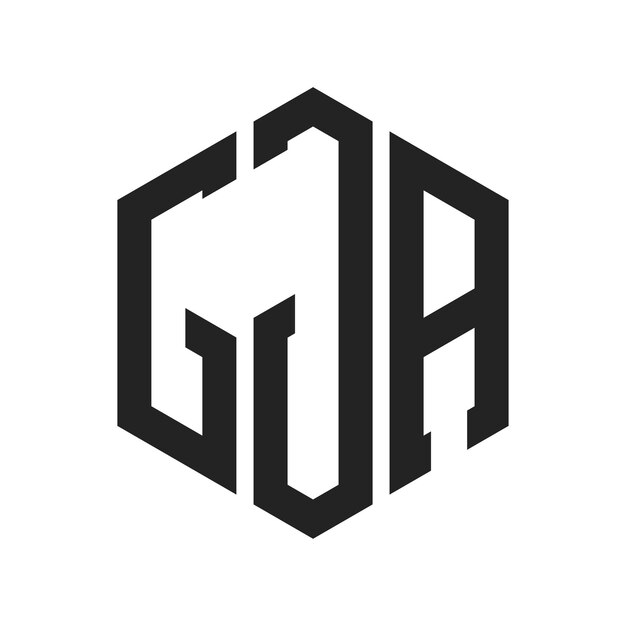 Design du logo GJA Lettres initiales GJA Monogramme Logo en utilisant une forme hexagonique