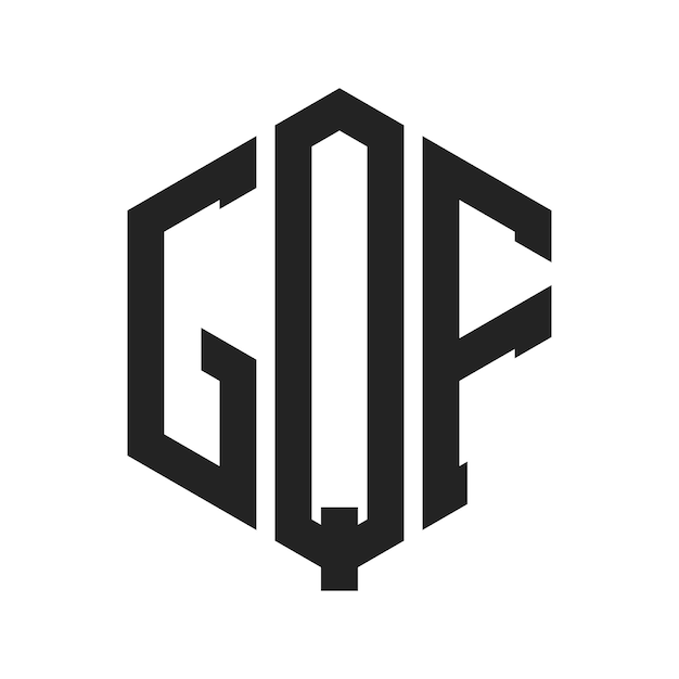 Design du logo GQF Lettres initiales Logo du monogramme GQF en forme d'hexagone