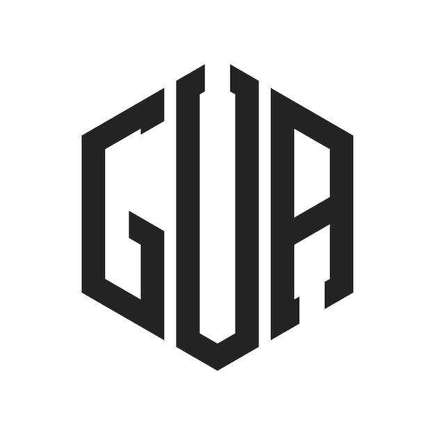 Design du logo GUA Lettres initiales Logo du monogramme GUA en utilisant la forme d'hexagone