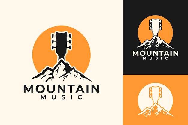 Design Du Logo De La Guitare Du Festival De Musique De Montagne