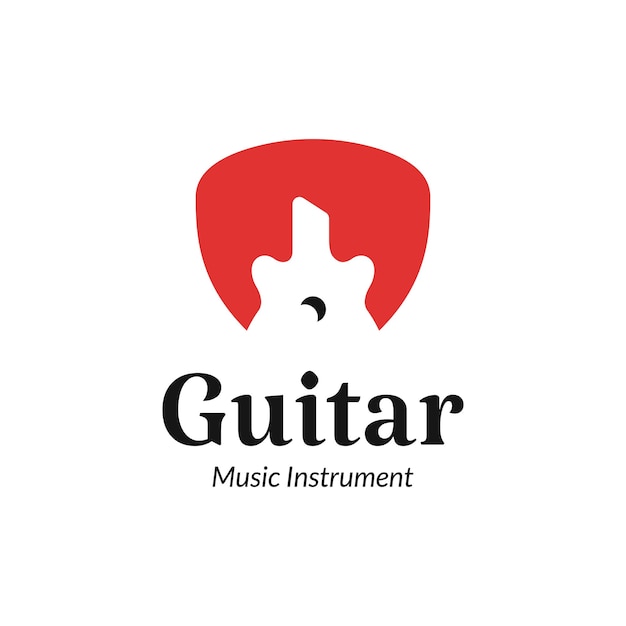 Le design du logo de la guitare musicale