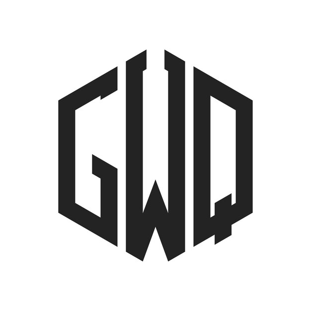 Design du logo GWQ Lettres initiales Monogramme GWQ Logo en forme d'hexagone