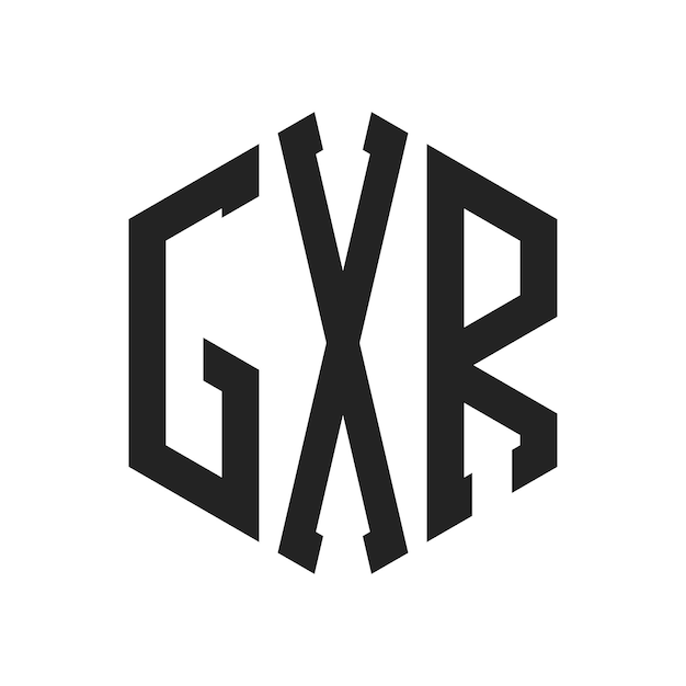 Design du logo GXR Lettres initiales Logo du monogramme GXR en forme d'hexagone