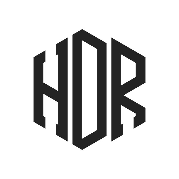 Design du logo HDR Lettres initiales HDR Monogramme Logo utilisant une forme hexagonal