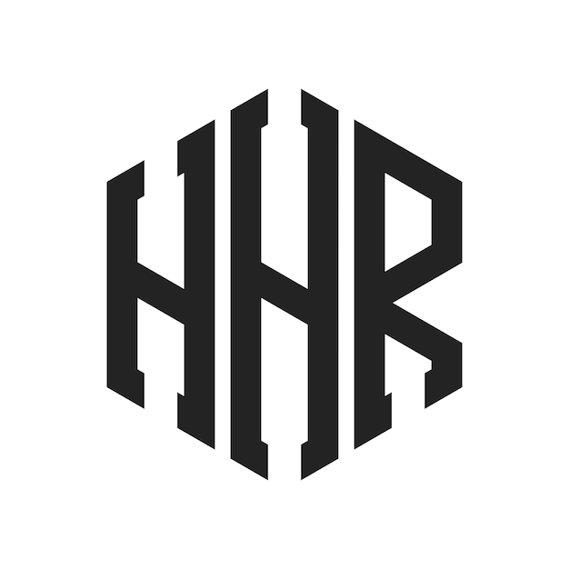 Design du logo HHR Lettres initiales Logo du monogramme HHR en forme d'hexagone