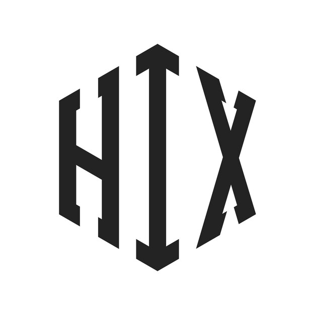 Design du logo HIX Lettres initiales Logo du monogramme HIX en forme d'hexagone