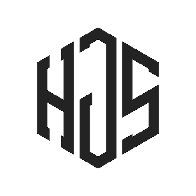 Design du logo HJS Lettres initiales Logo du monogramme HJS en utilisant la forme d'hexagone