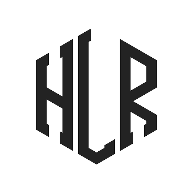 Design du logo HLR Lettres initiales Logo du monogramme HLR en forme d'hexagone