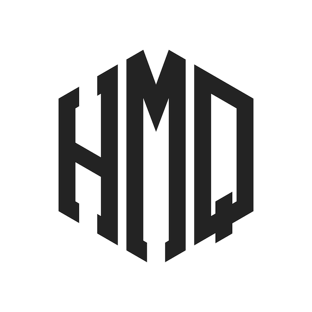 Design du logo HMQ Lettres initiales Monogramme HMQ Logo en utilisant une forme hexagonique
