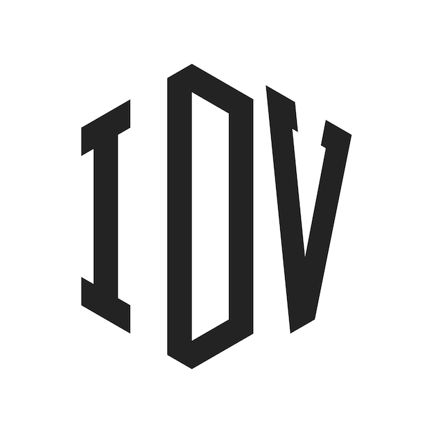 Design du logo IDV Lettres initiales Logo du monogramme IDV en utilisant la forme d'hexagone