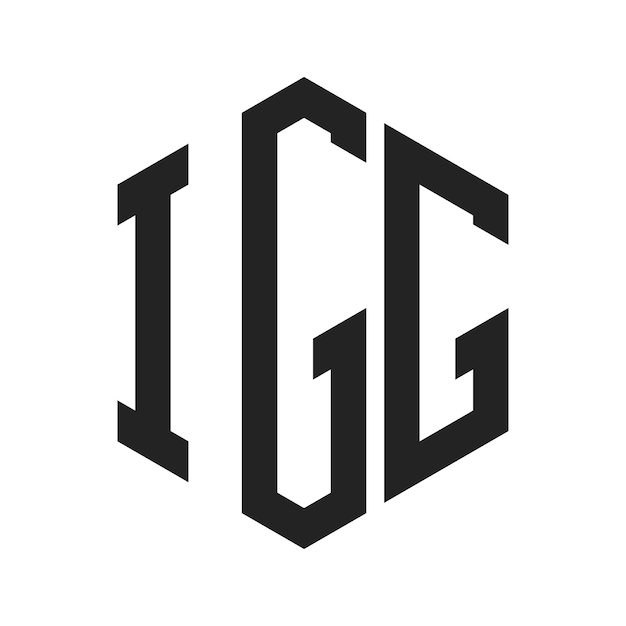 Design du logo IGG Lettres initiales Logo du monogramme IGG en utilisant la forme d'hexagone