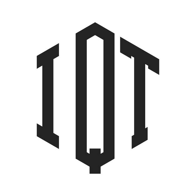 Design du logo IQT Lettres initiales Monogramme de l'IQT Logo en forme d'hexagone
