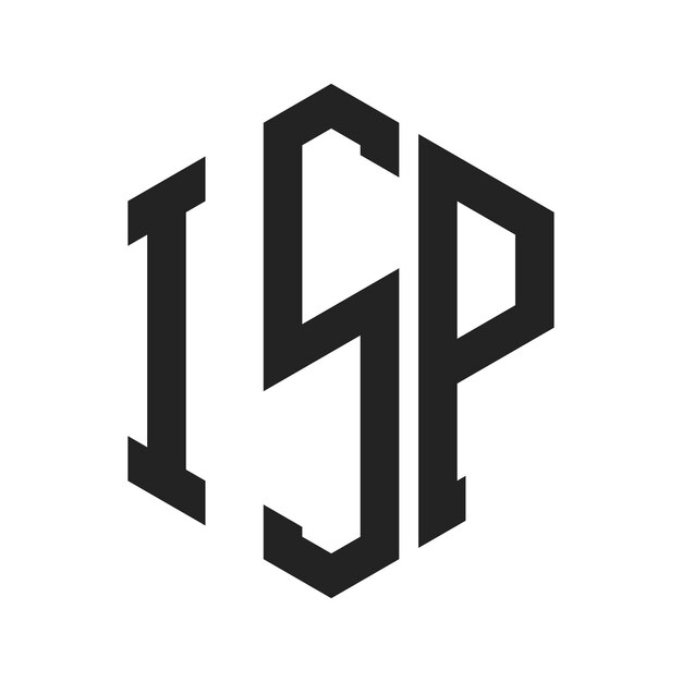 Design du logo ISP Lettres initiales Monogramme du logo ISP en utilisant une forme hexagonique