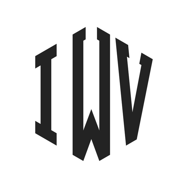 Design du logo IWV Lettres initiales Logo du monogramme IWV en forme d'hexagone