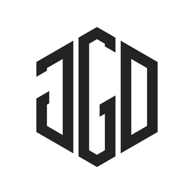 Design du logo JGD Lettres initiales Logo du monogramme JGD en forme d'hexagone