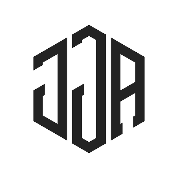 Design du logo JJA Lettres initiales JJA Monogramme Logo en utilisant une forme hexagonique