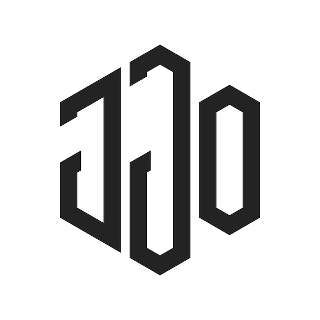 Design du logo JJO Lettres initiales Le logo JJO Monogramme en utilisant la forme d'hexagone