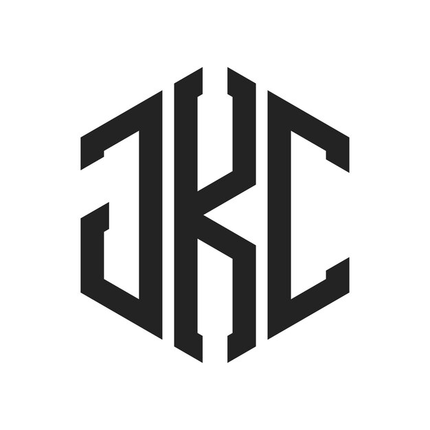 Design du logo JKC Lettres initiales Monogramme JKC Logo en forme d'hexagone